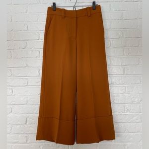 J. Crew Cropped Wide Leg Pants in Rust Orange